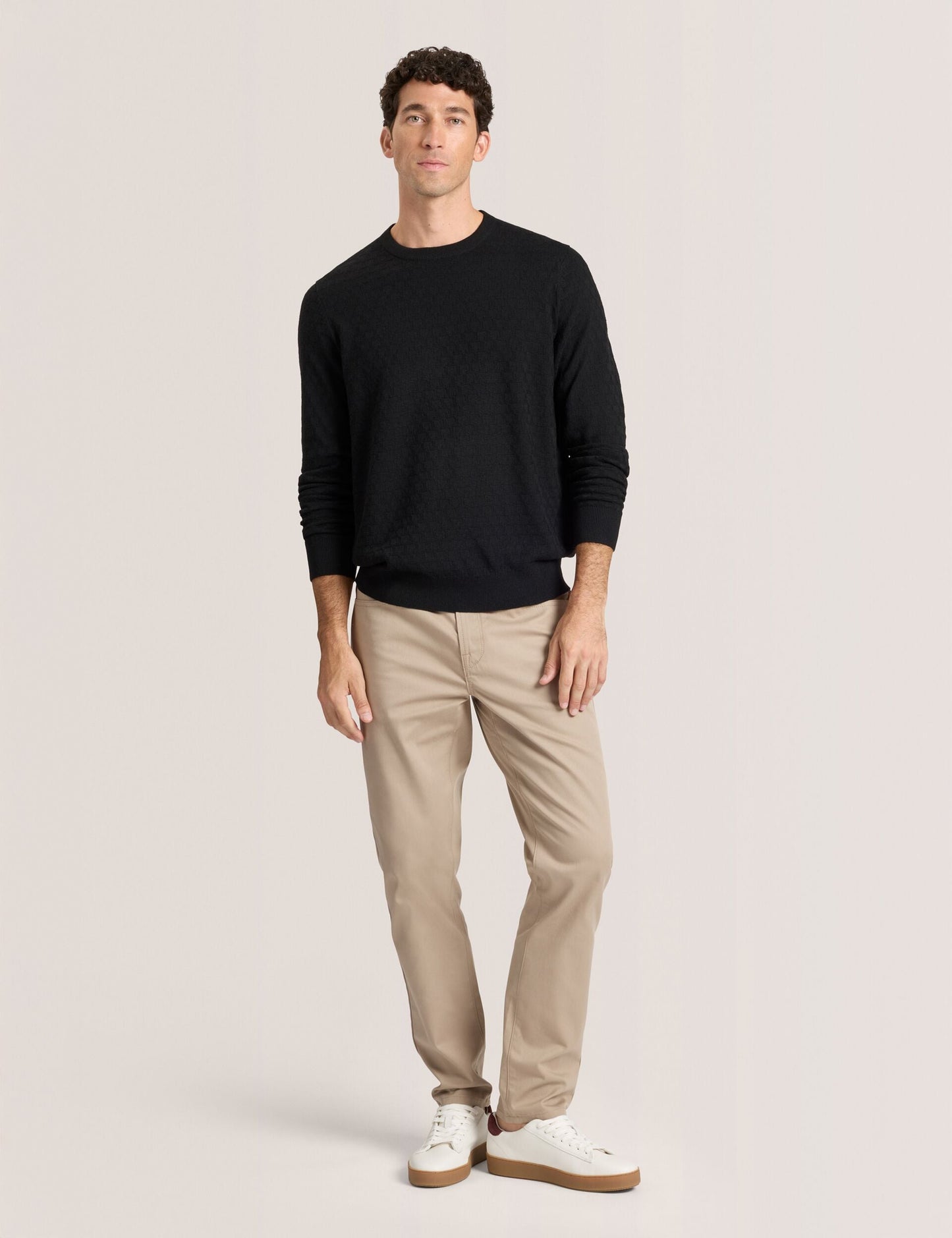 Ted Baker T STITCH LONG SLEEVE CREW NECK SWEATER - Black Beauty