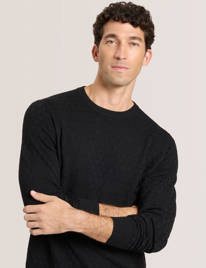 Ted Baker T STITCH LONG SLEEVE CREW NECK SWEATER - Black Beauty