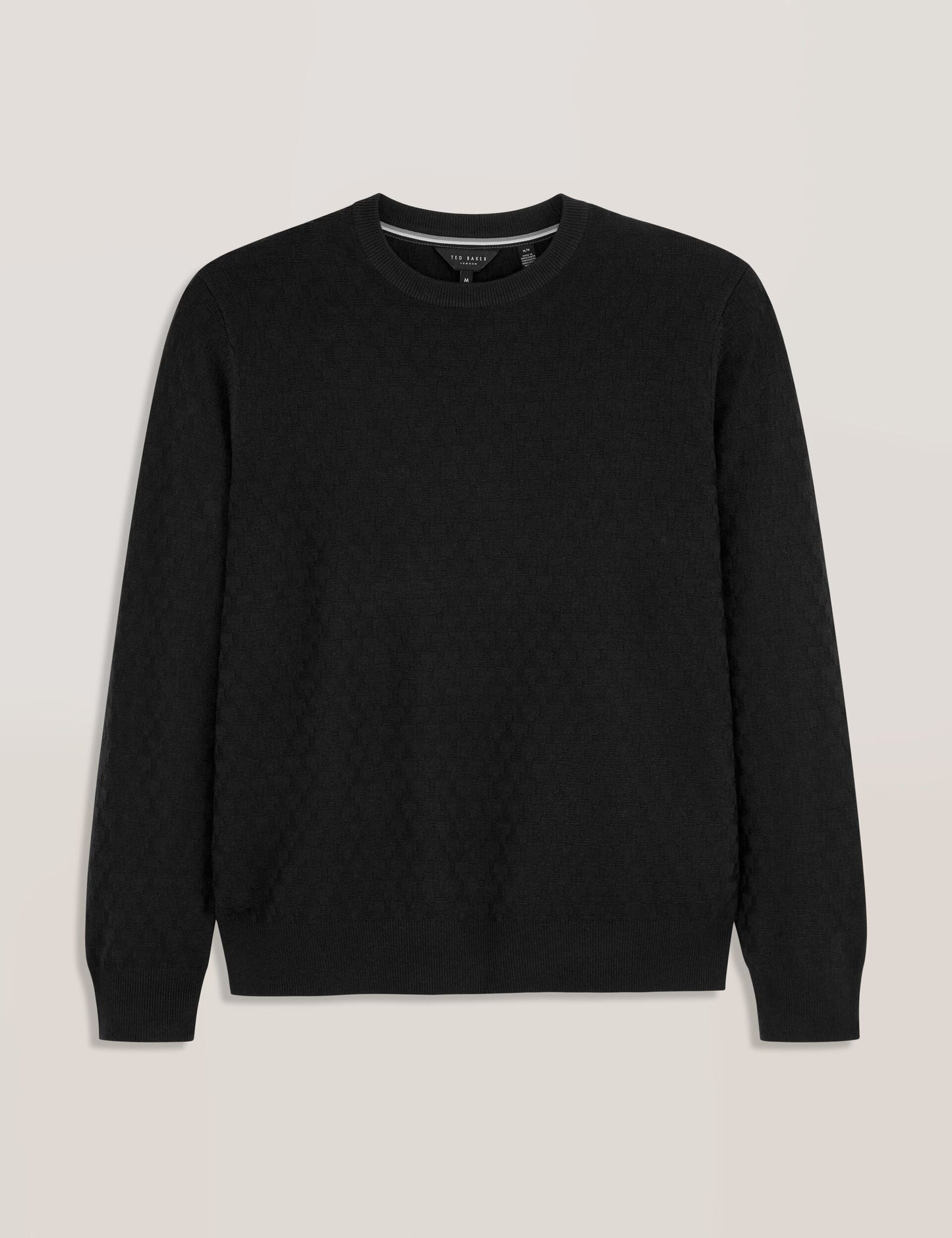 Ted Baker T STITCH LONG SLEEVE CREW NECK SWEATER - Black Beauty