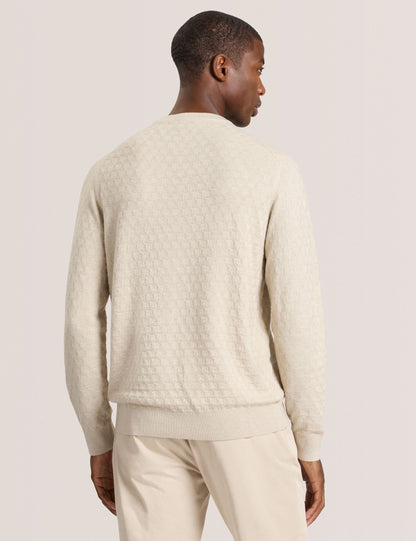 Ted Baker T STITCH LONG SLEEVE CREW NECK SWEATER - Egret Heather