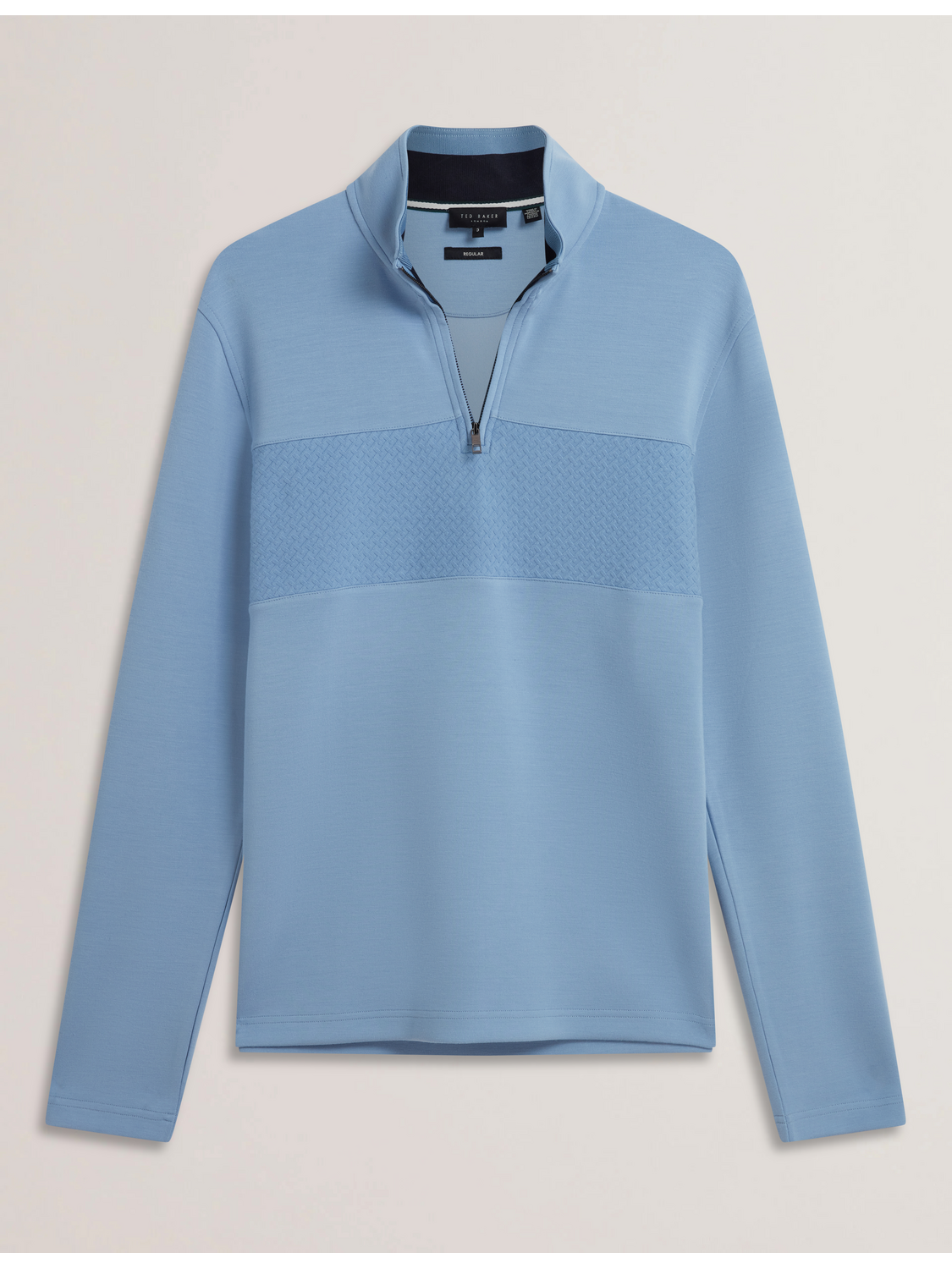 Ted Baker SIMONEA - Textured Panel Half-Zip Modal Sweatshirt