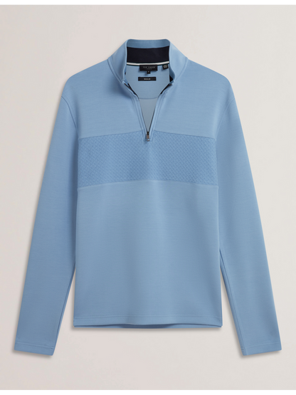 Ted Baker SIMONEA - Textured Panel Half-Zip Modal Sweatshirt