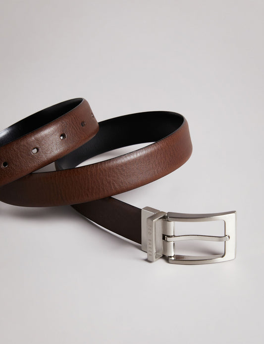 Ted Baker KARMER - Brown Reversible Polished Leather Belt
