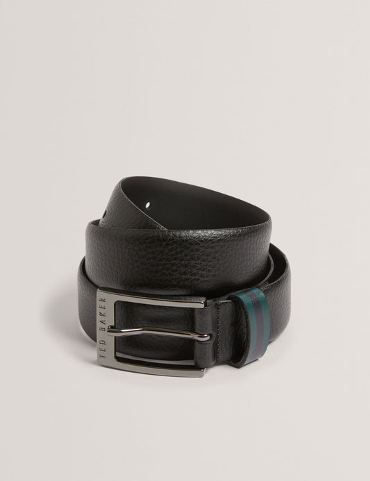 Ted Baker KENDON - Grained Leather Belt With Striped Loop