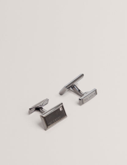 Ted Baker KRISTOL Crystal Detail Brushed Metal Cufflinks