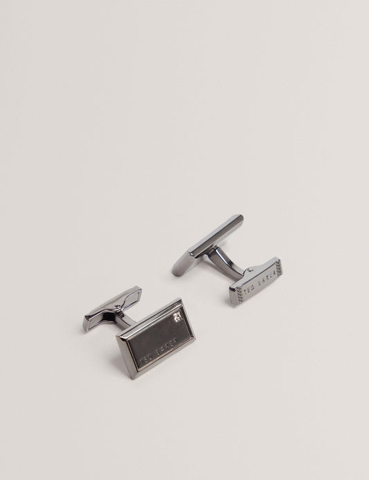 Ted Baker KRISTOL Crystal Detail Brushed Metal Cufflinks