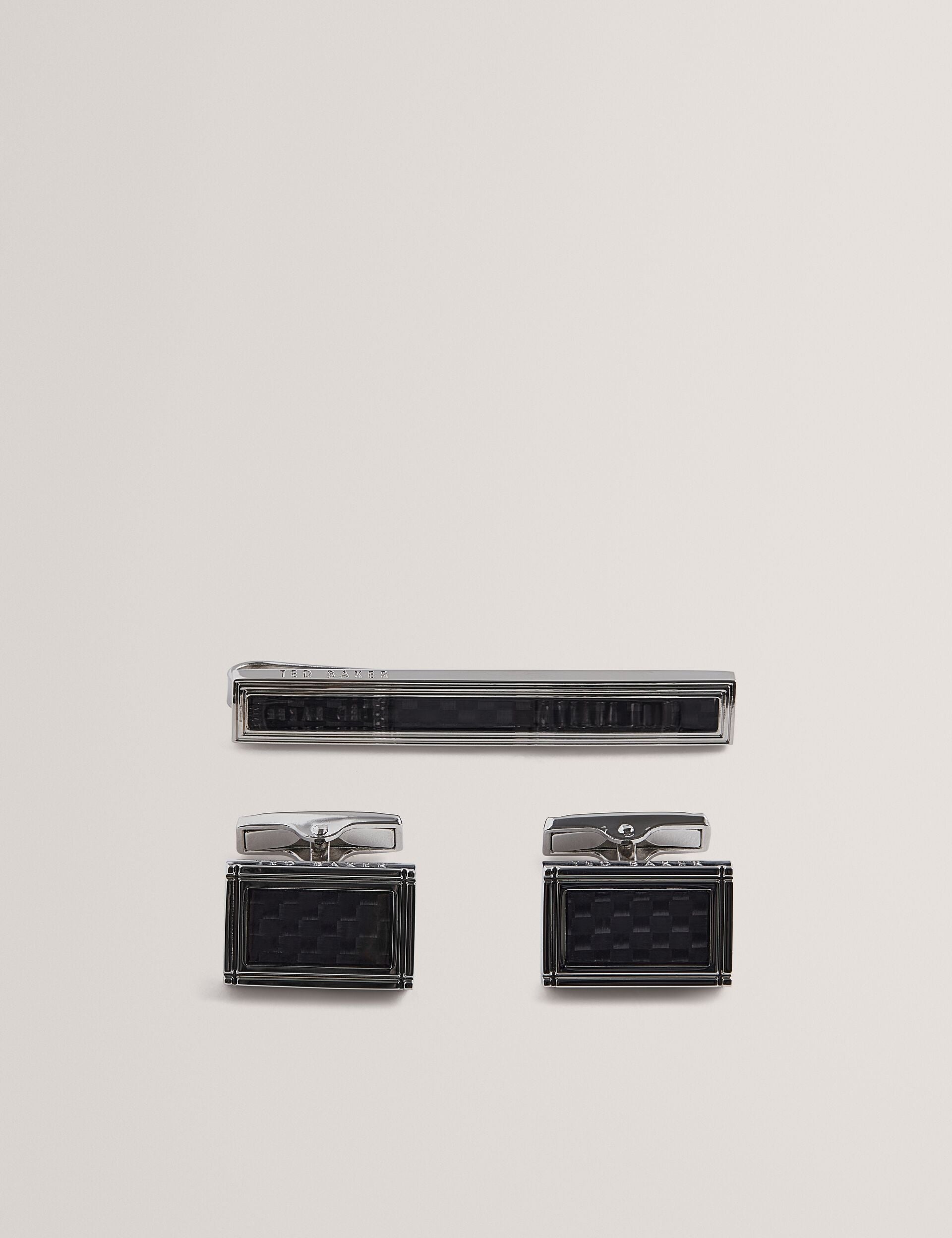 Ted Baker CARMONT - Carbon Cufflink And Tie Clip Set