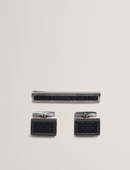 Ted Baker CARMONT - Carbon Cufflink And Tie Clip Set