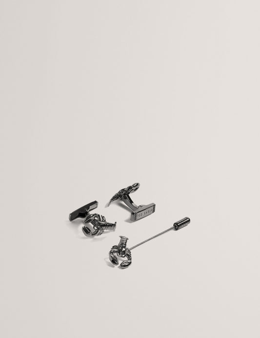 Ted Baker MARIINE - Lobster Cufflinks & Lapel Pin Set