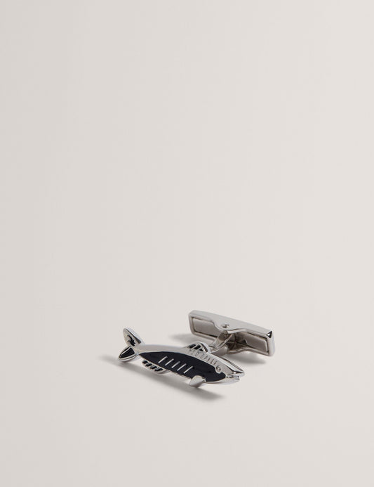Ted Baker KIPPER - Fish Shape Branded Metal Cufflinks