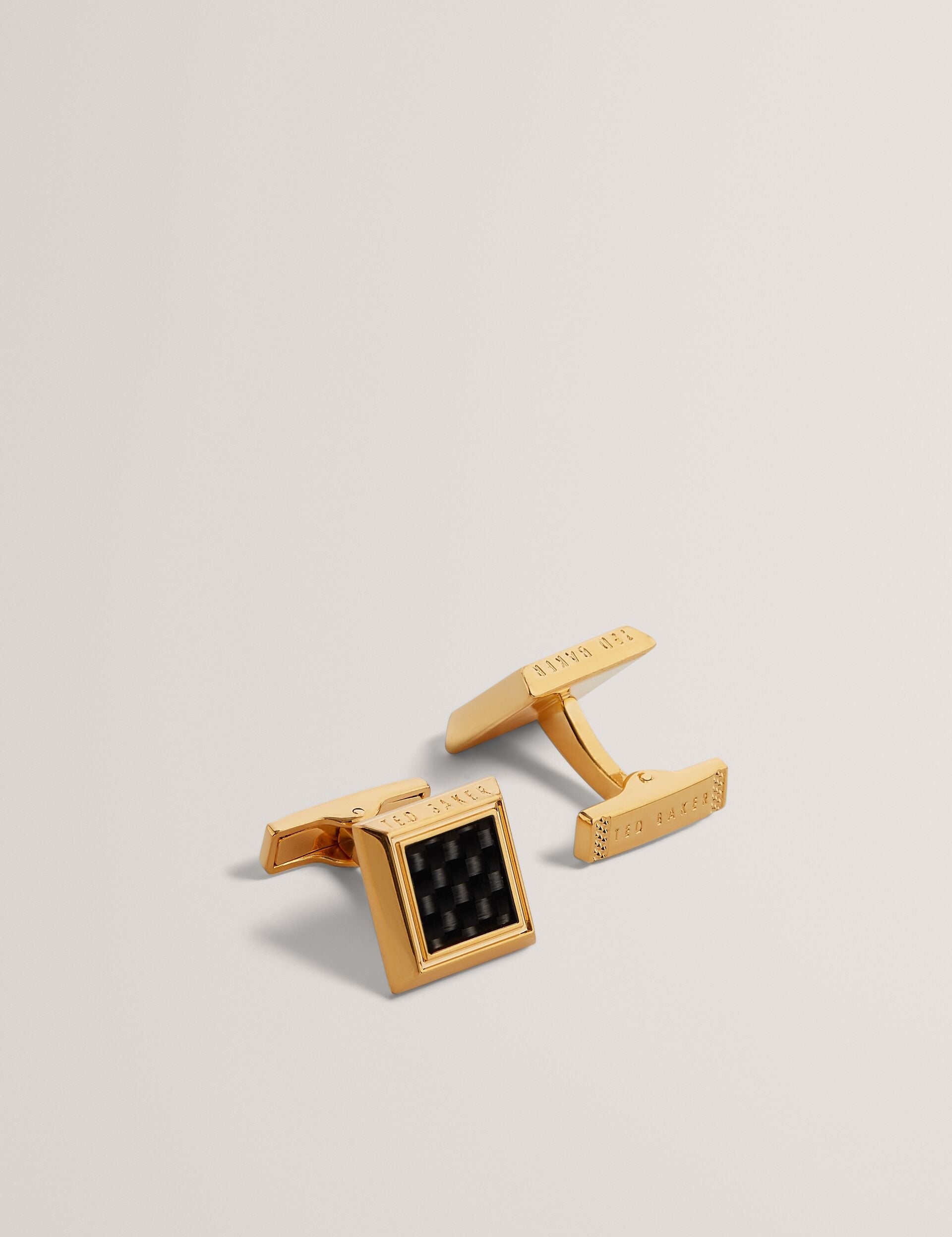 Ted Baker CARDER - Carbon Fibre Centre Square Cufflinks