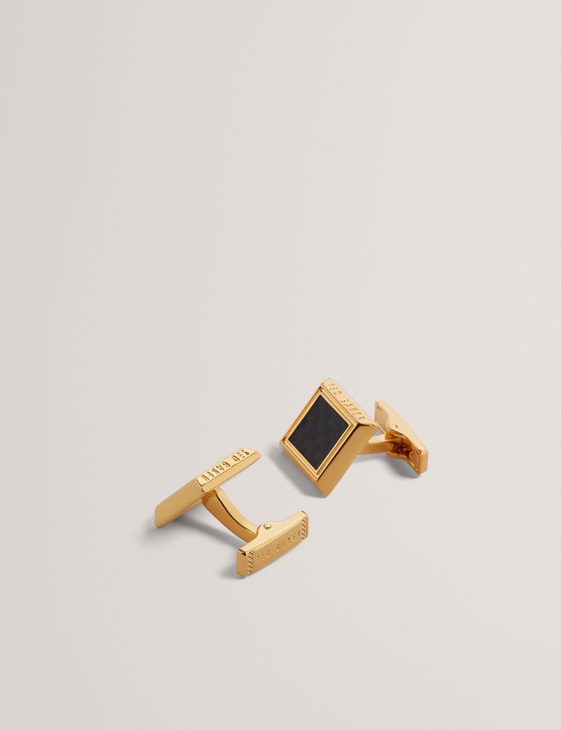 Ted Baker CARDER - Carbon Fibre Centre Square Cufflinks