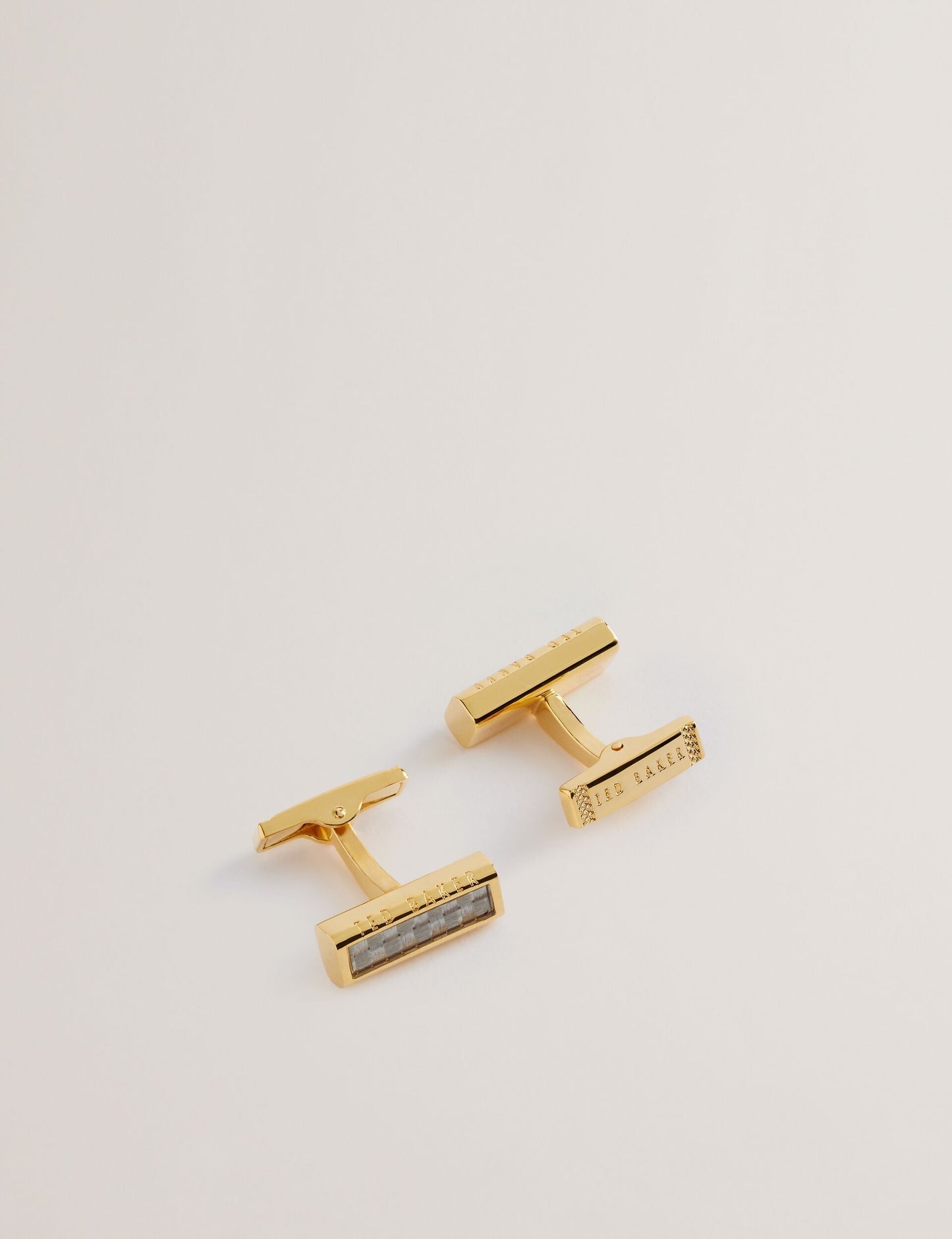 Ted Baker CARBIE - Carbon Fibre Bar Metal Cufflinks