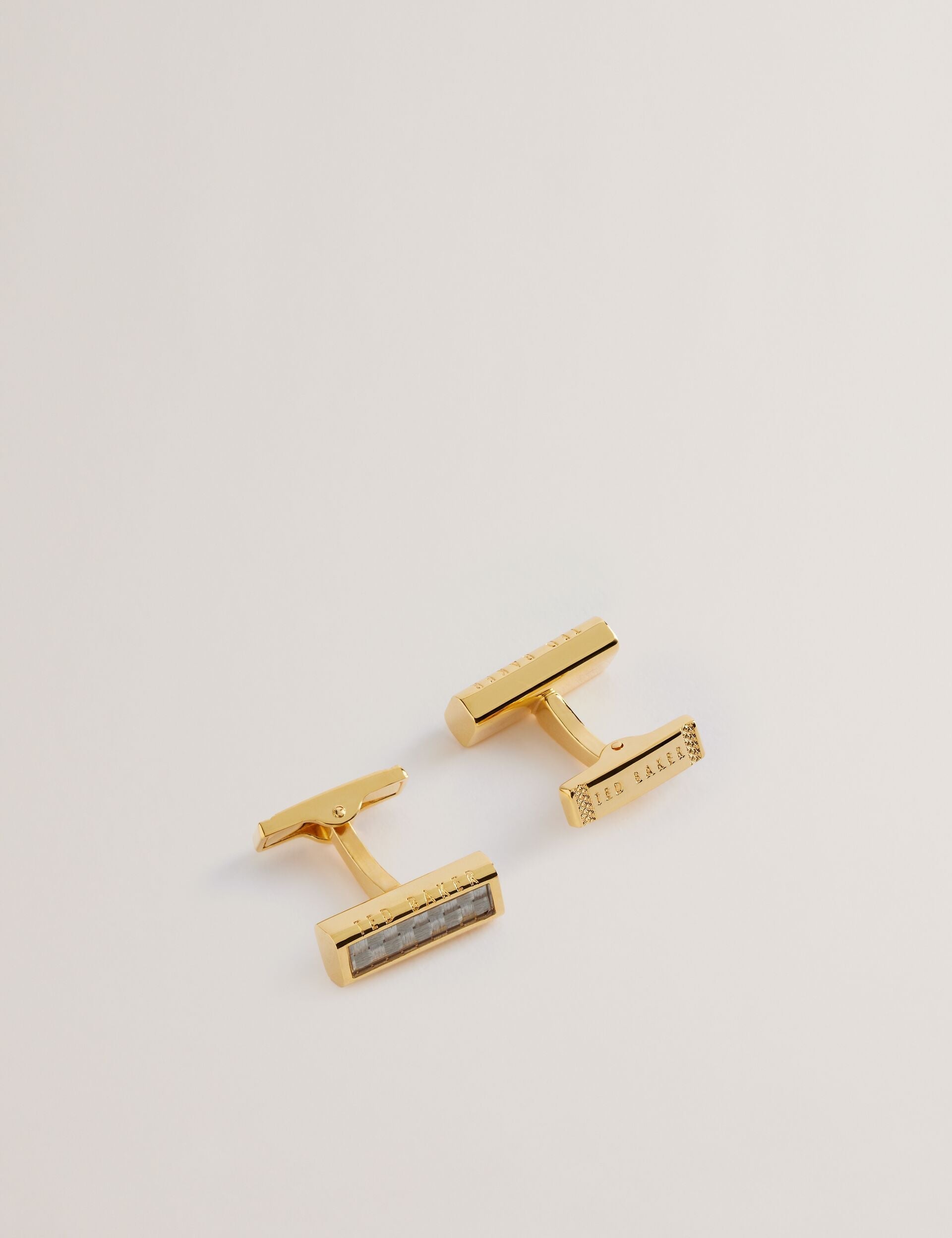 Ted Baker CARBIE - Carbon Fibre Bar Metal Cufflinks