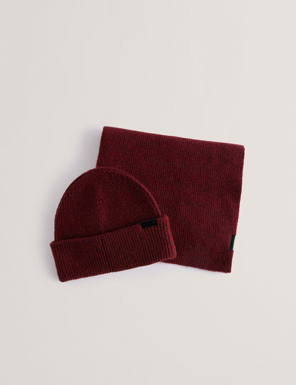 Ted Baker ALLIIES - Ribbed Knit Hat And Scarf Set