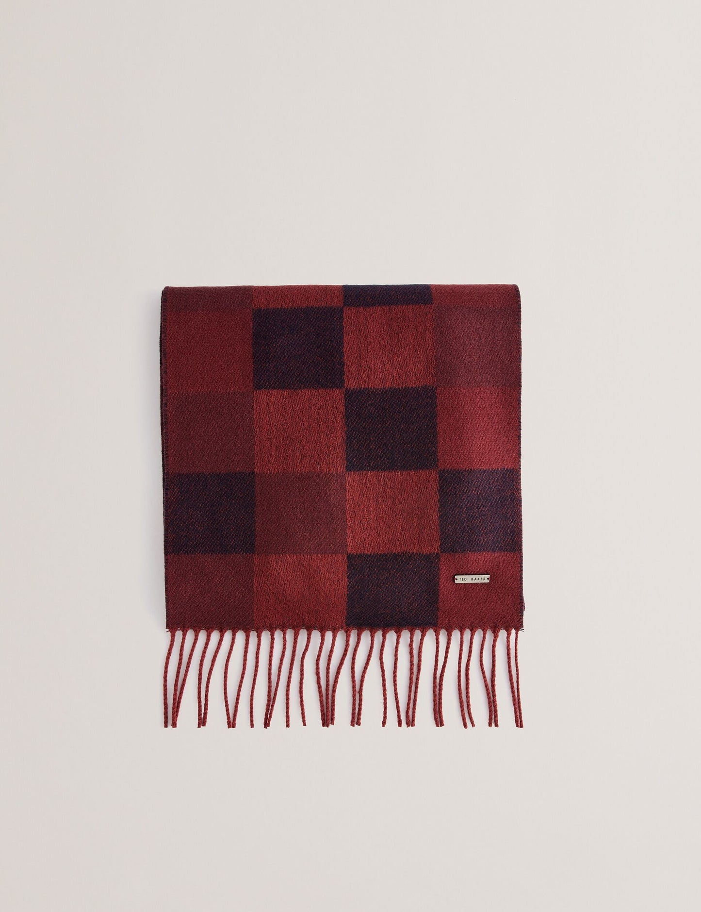 Ted Baker PETERRR - Block Check Scarf With Fringe Trim