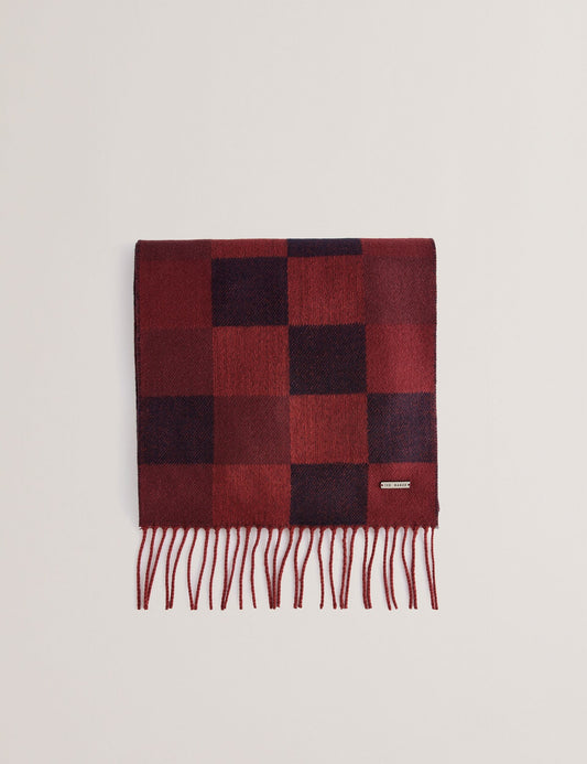 Ted Baker PETERRR - Block Check Scarf With Fringe Trim
