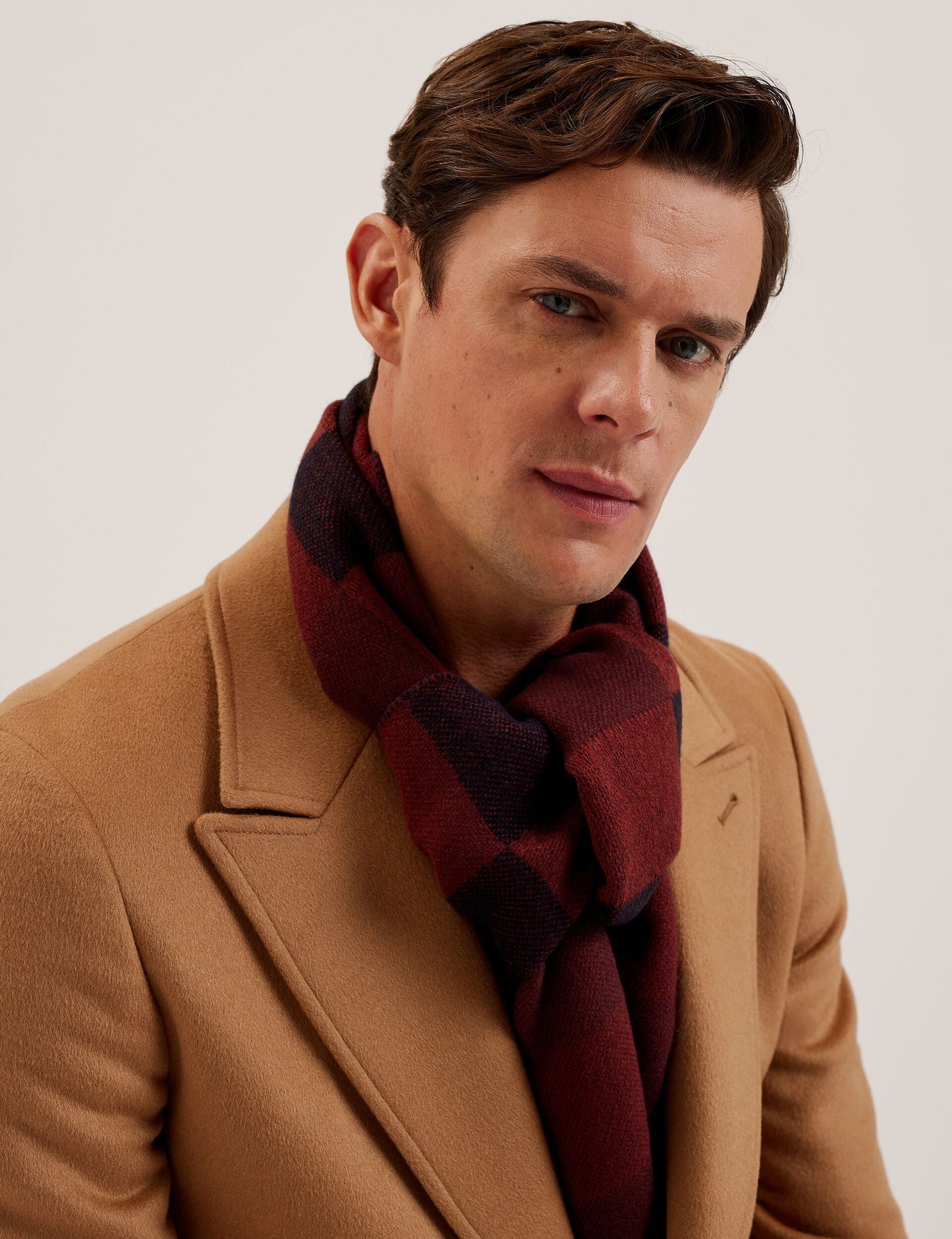 Ted Baker PETERRR - Block Check Scarf With Fringe Trim