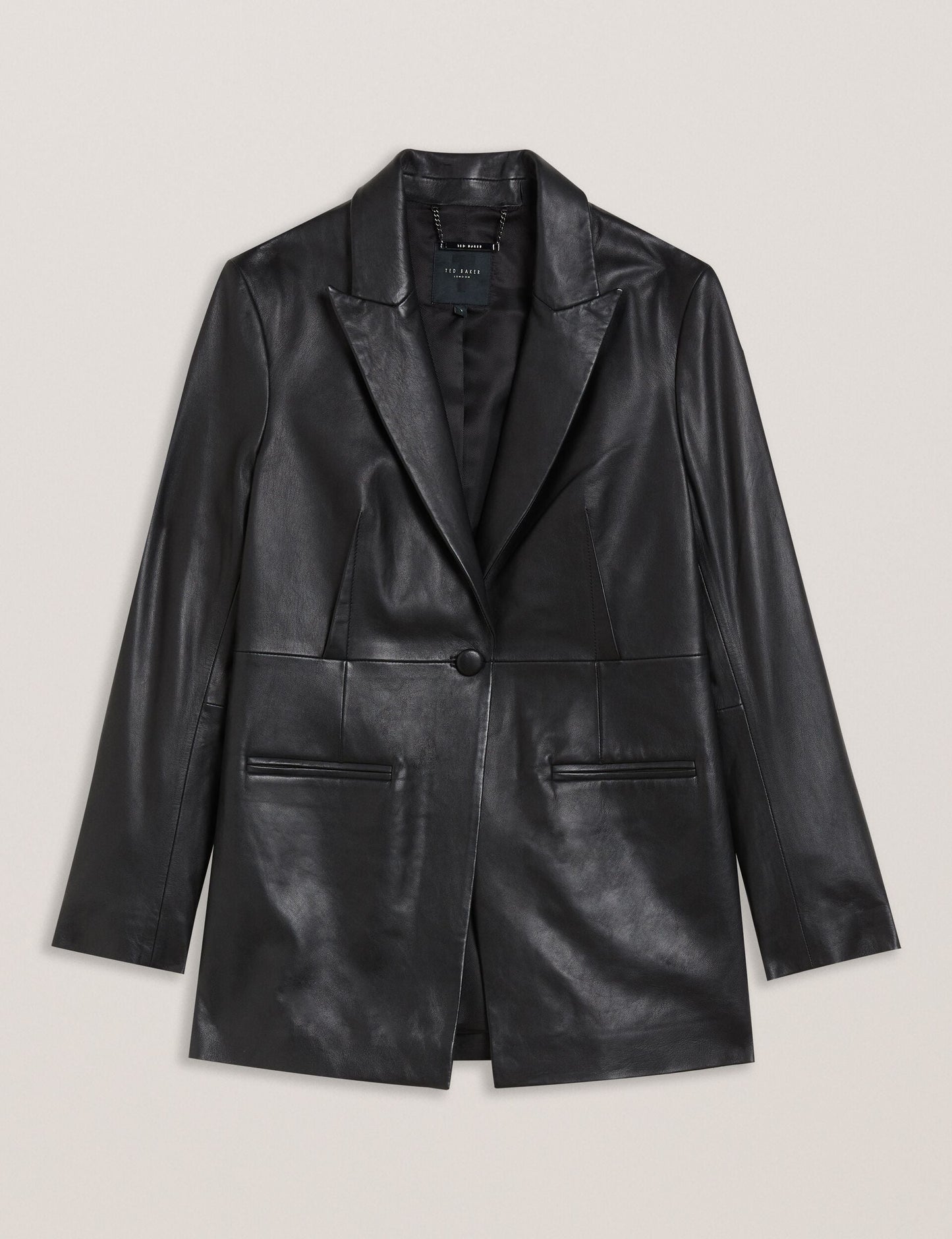 Ted Baker MELLIIE - Longline Single Breasted Leather Blazer