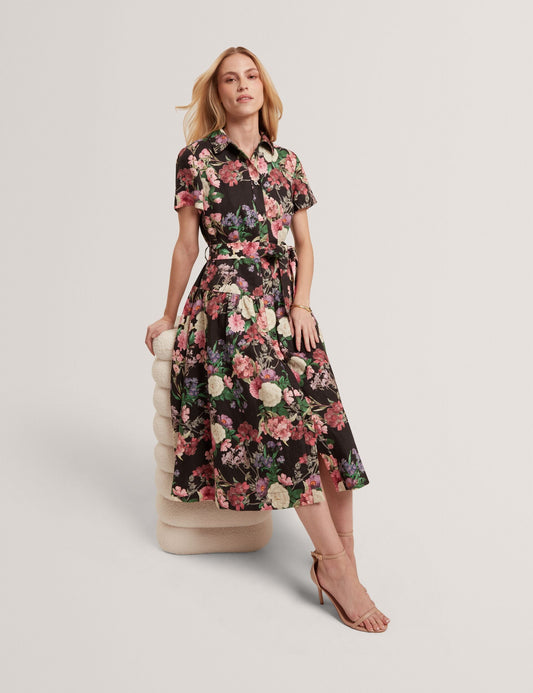 Ted Baker CHARLIE Floral Tie Waist Midi Shirt Dress