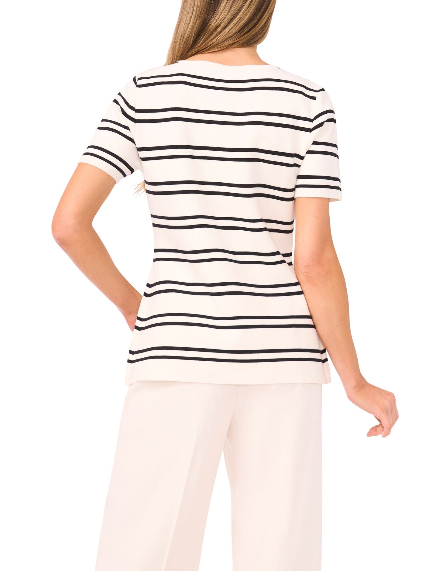Ted Baker GAIL - Short Sleeve Stripe Peplum Button Down