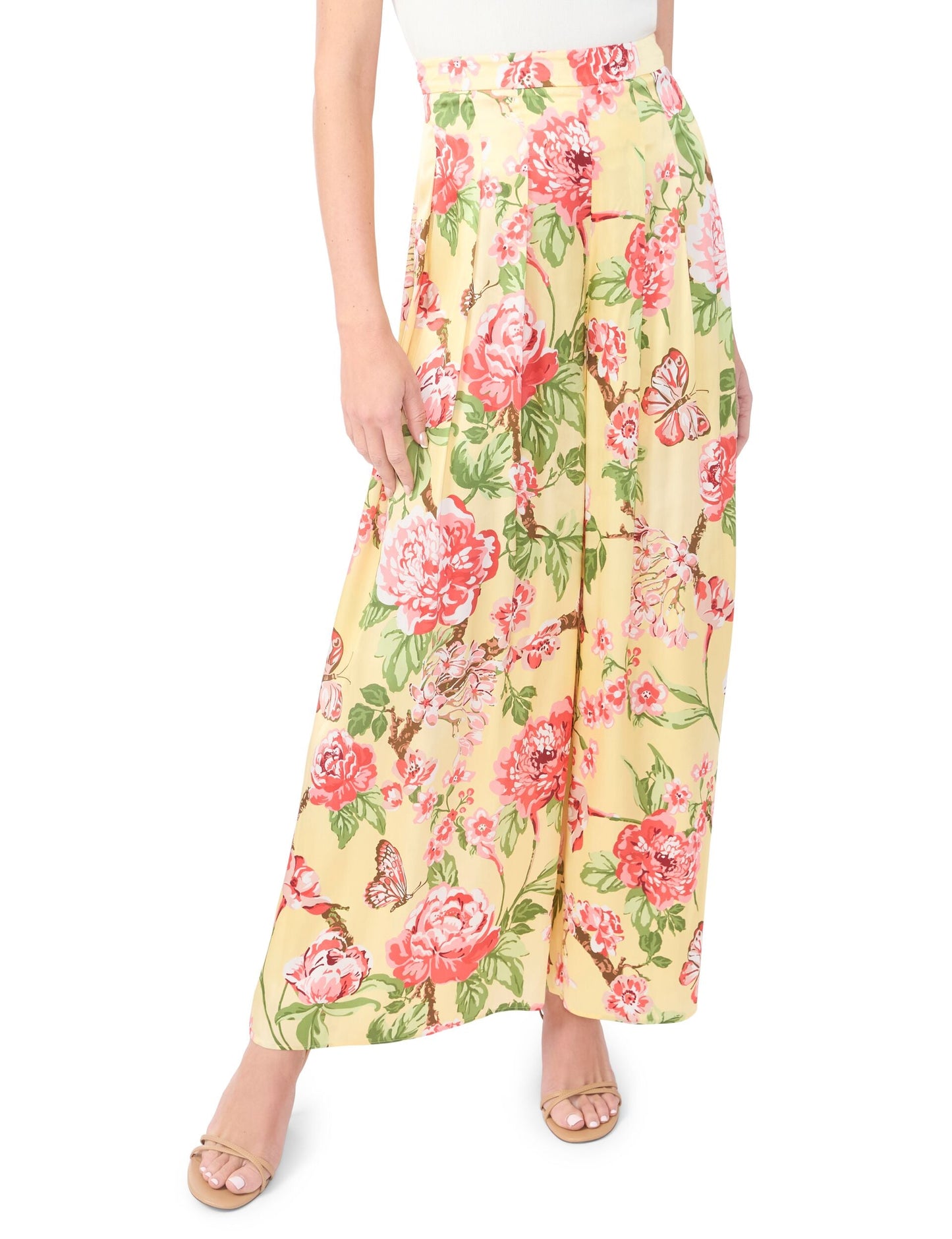 Ted Baker EVELYN Floral Pleated Wide Leg Pants