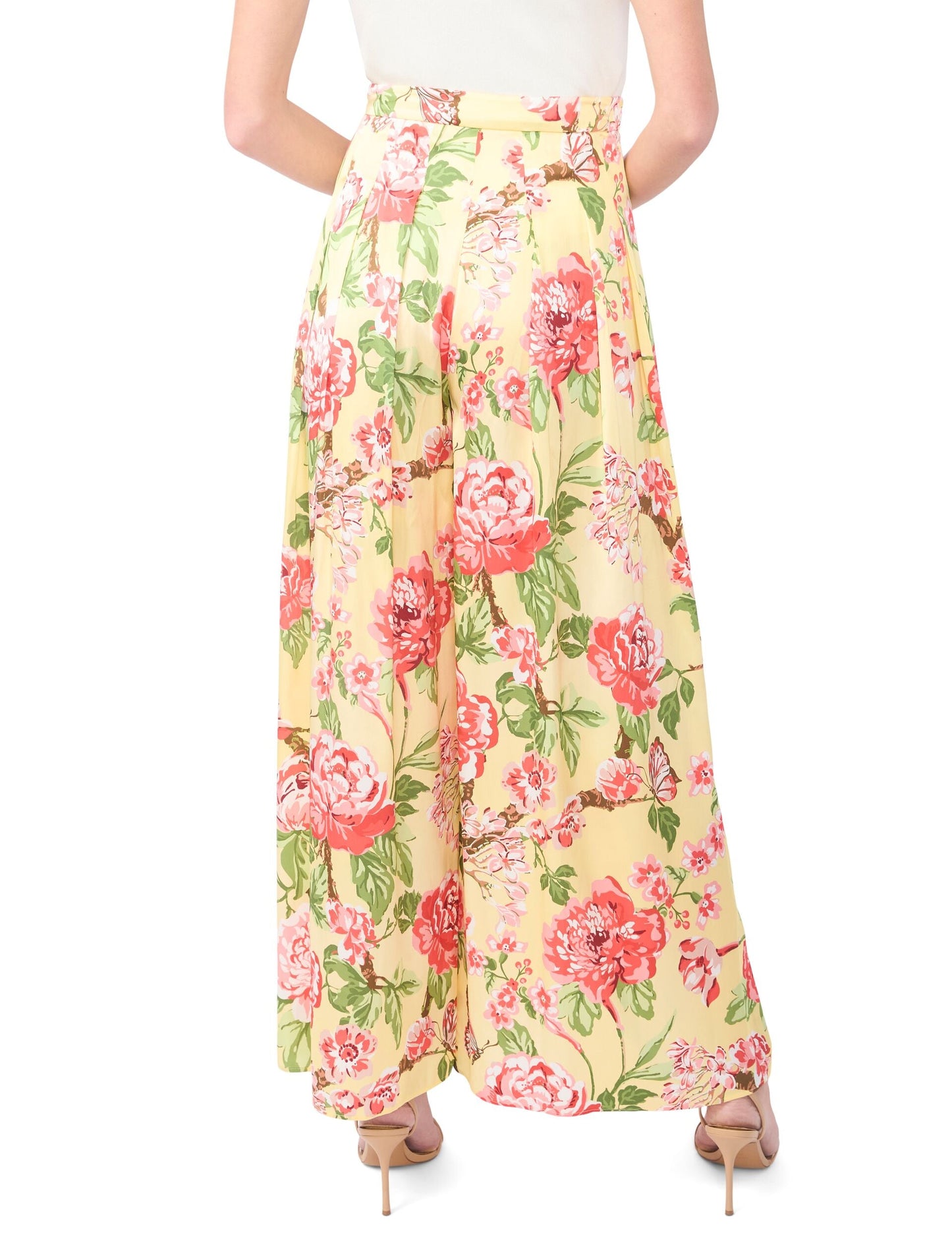 Ted Baker EVELYN Floral Pleated Wide Leg Pants