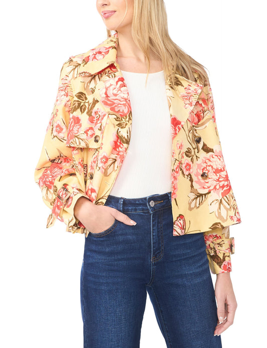 Ted Baker LEAH Floral Print Short Trench Jacket