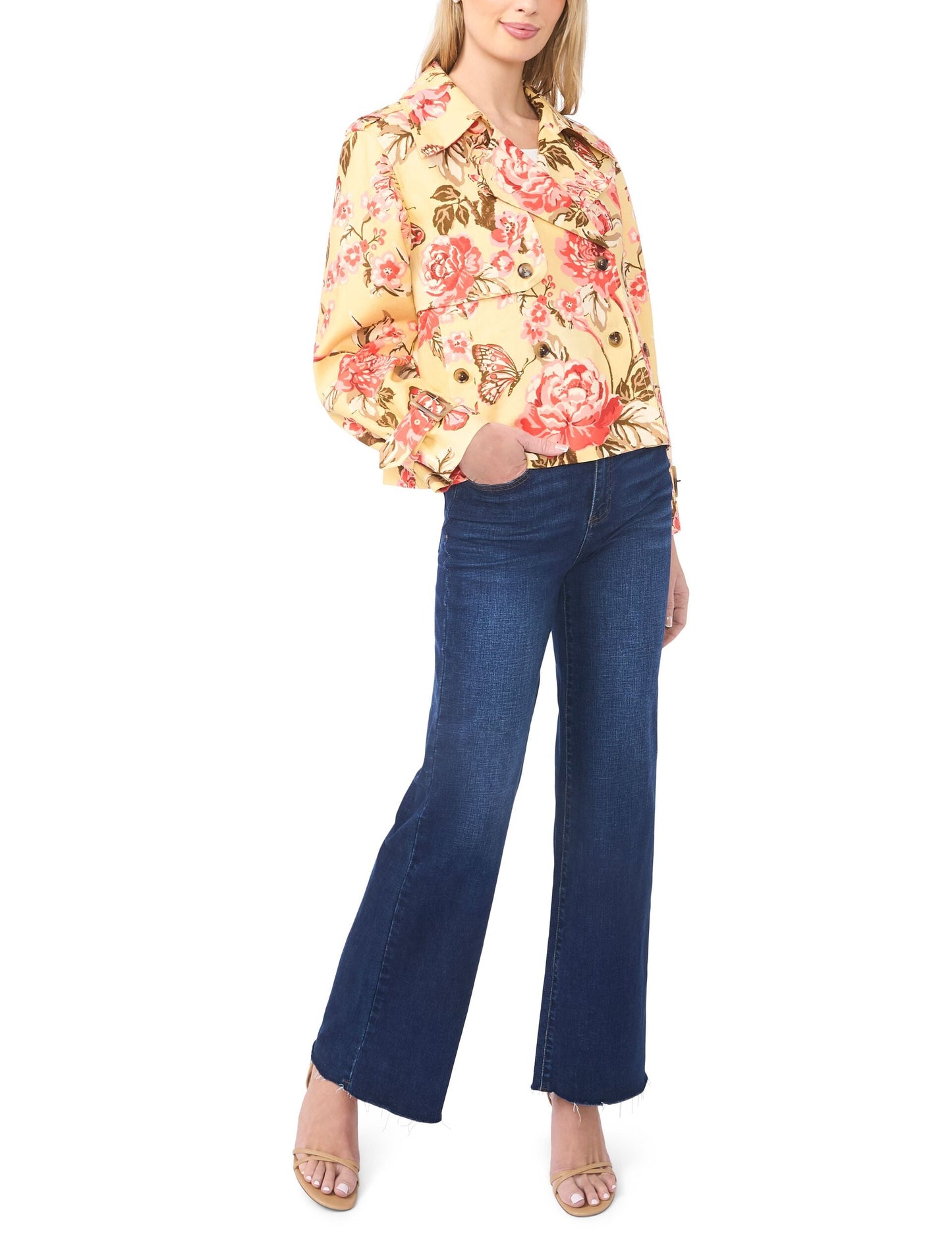 Ted Baker LEAH Floral Print Short Trench Jacket