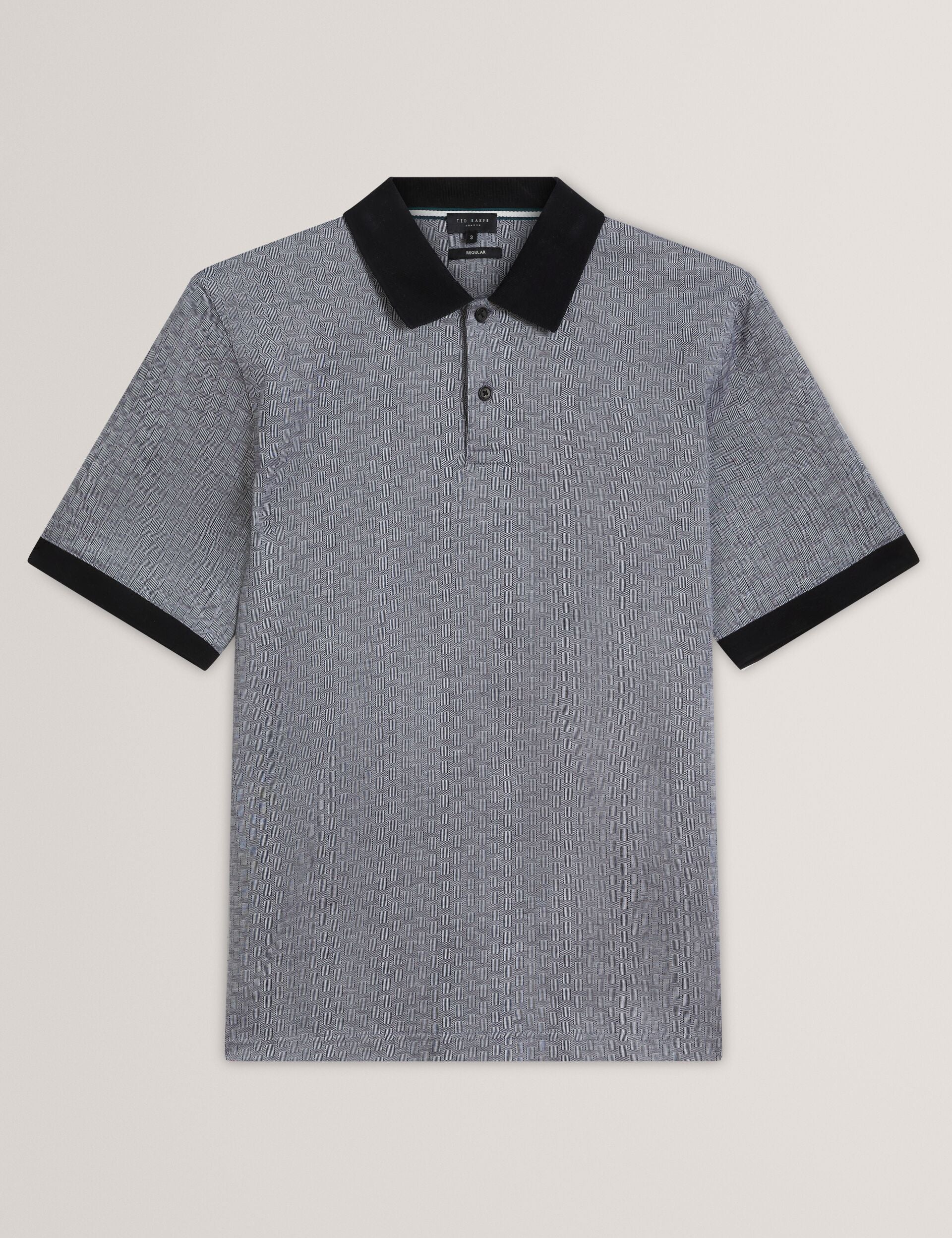 Ted Baker AUGUSO - Textured Jacquard Cotton Polo Shirt
