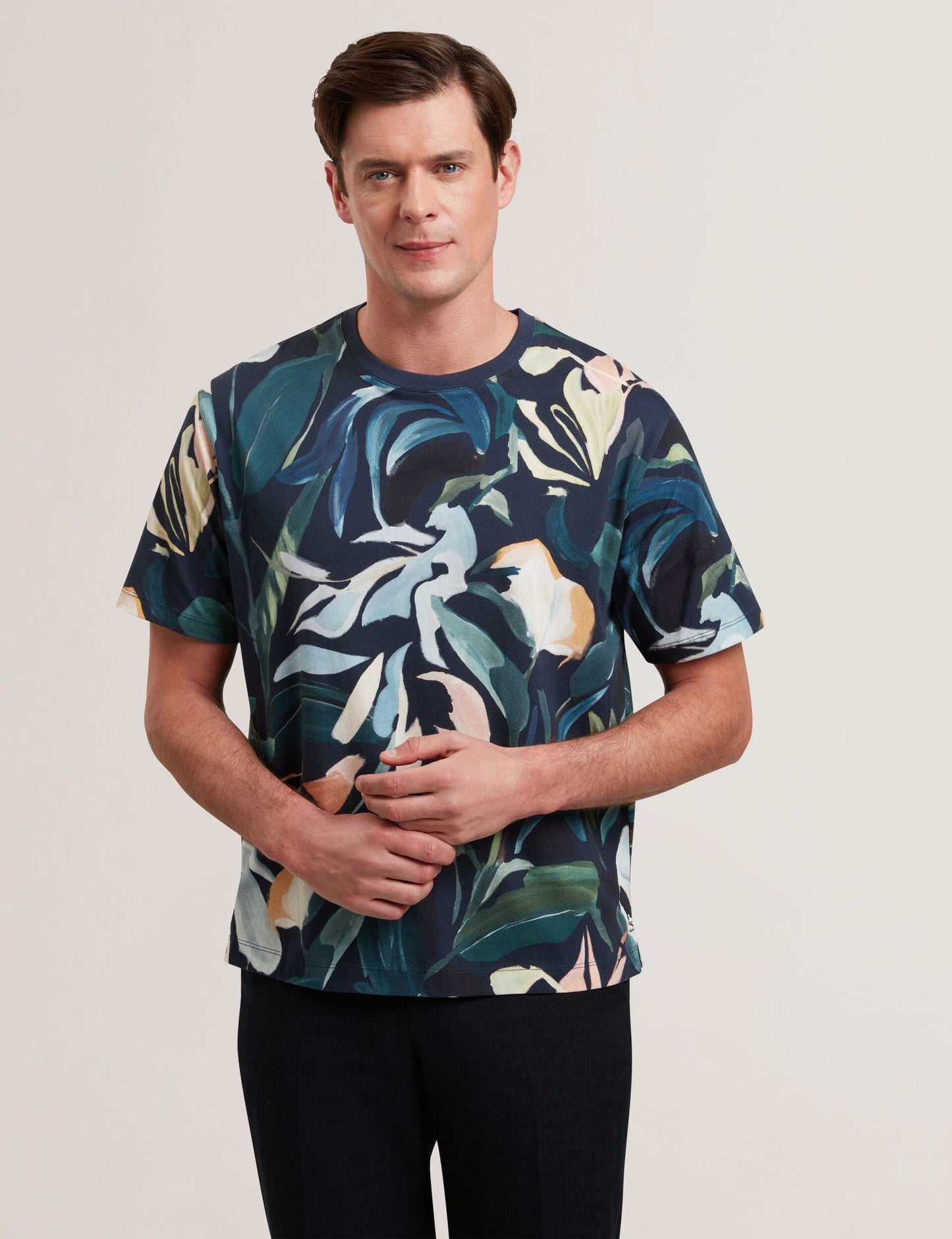 Ted Baker ALMOI - Abstract Floral Print Pure Cotton T-Shirt