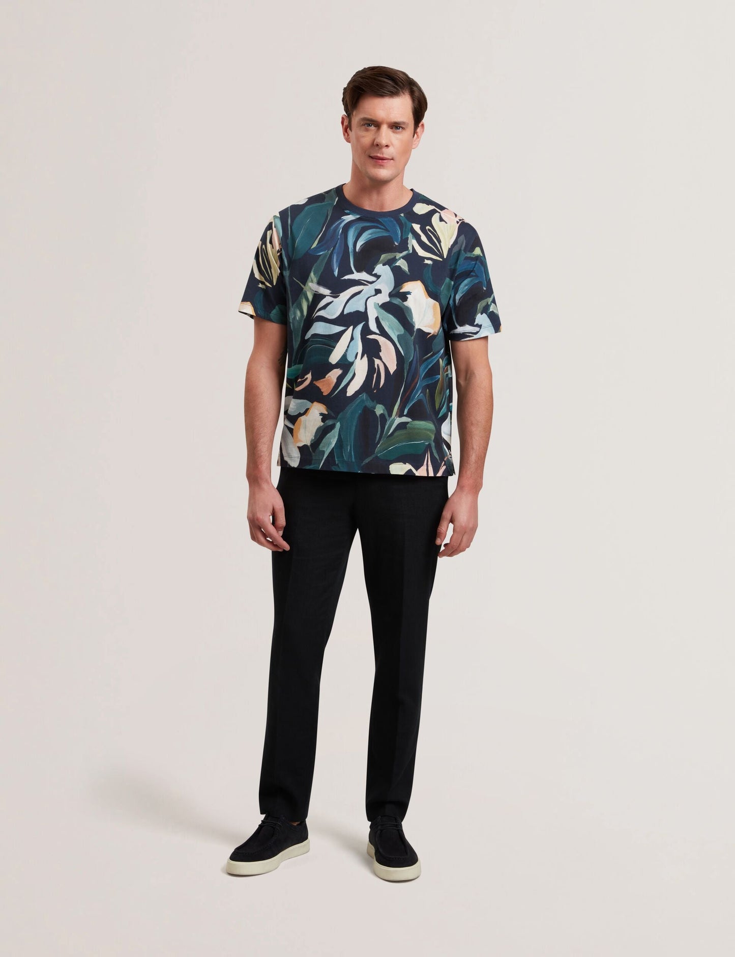 Ted Baker ALMOI - Abstract Floral Print Pure Cotton T-Shirt