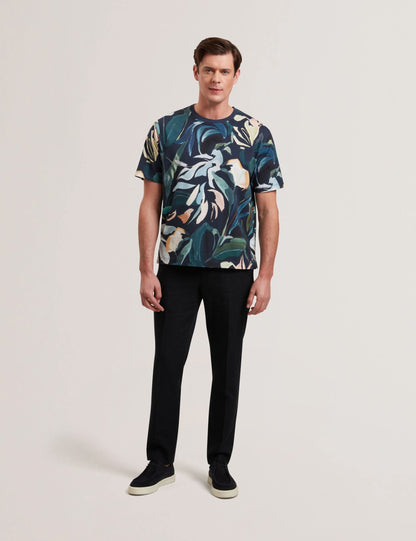 Ted Baker ALMOI - Abstract Floral Print Pure Cotton T-Shirt