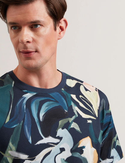 Ted Baker ALMOI - Abstract Floral Print Pure Cotton T-Shirt