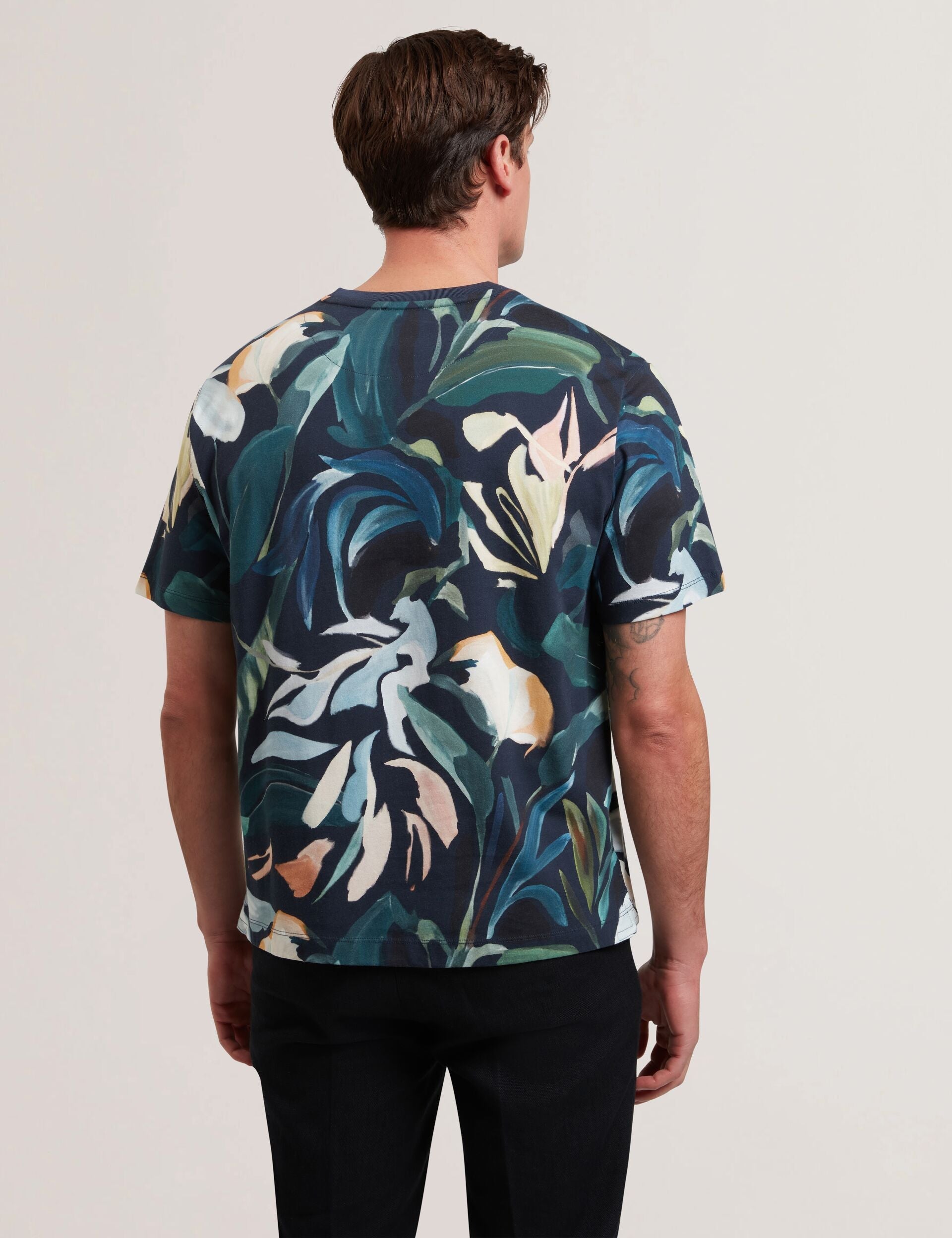 Ted Baker ALMOI - Abstract Floral Print Pure Cotton T-Shirt