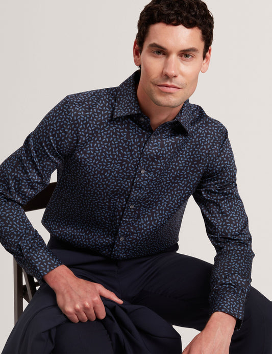 Ted Baker BLOCKLY - Mini Leaf Print Long Sleeve Cotton Shirt