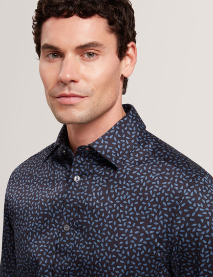Ted Baker BLOCKLY - Mini Leaf Print Long Sleeve Cotton Shirt