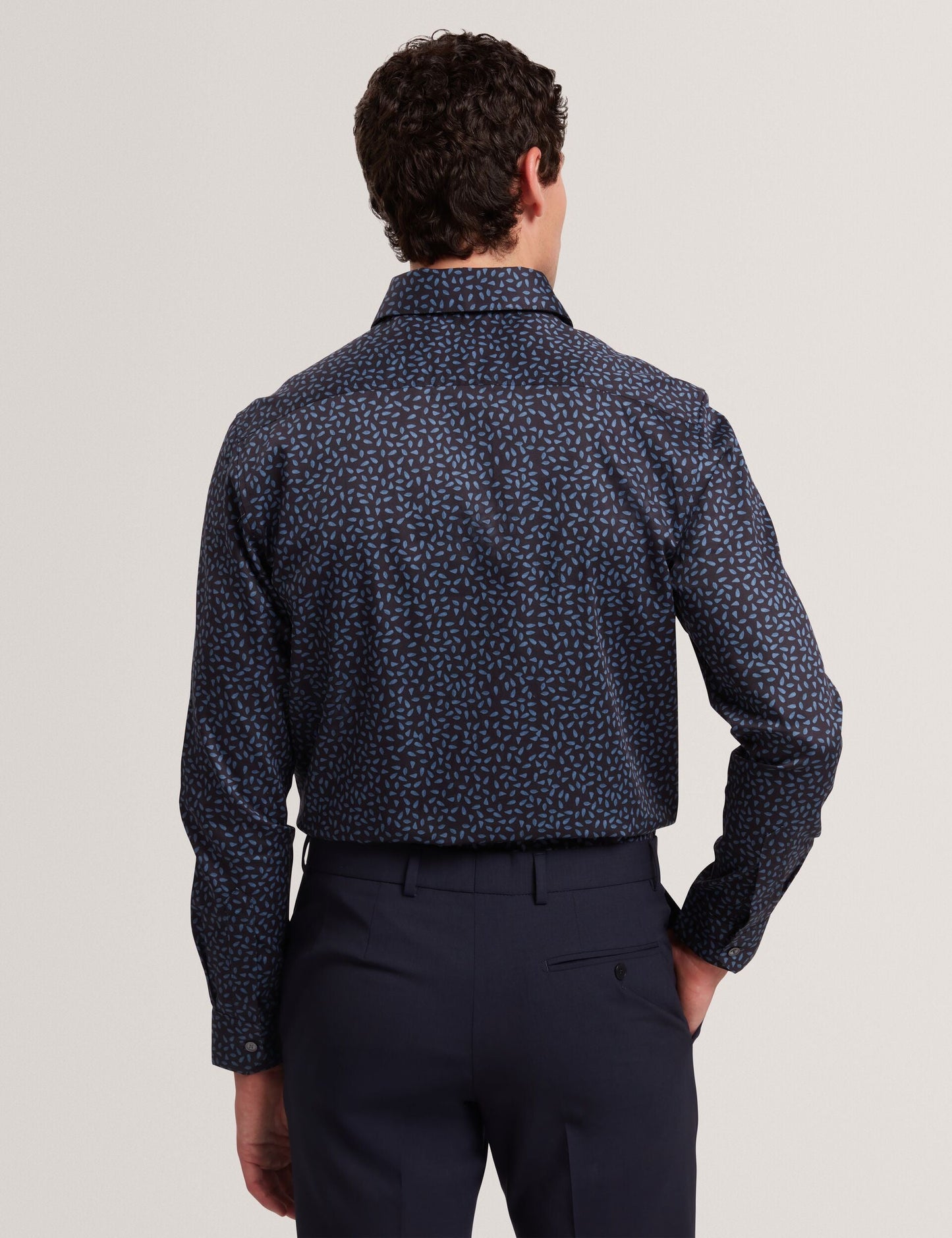 Ted Baker BLOCKLY - Mini Leaf Print Long Sleeve Cotton Shirt