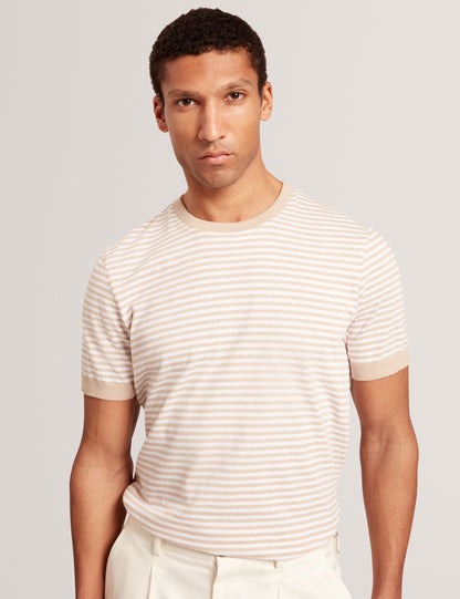 Ted Baker OURME - Classic Stripe Cotton Crew Neck T-Shirt