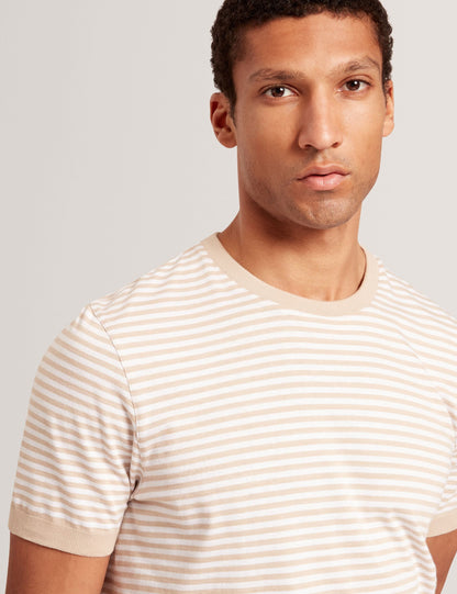 Ted Baker OURME - Classic Stripe Cotton Crew Neck T-Shirt
