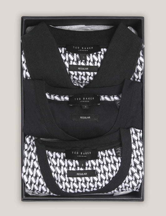 Ted Baker SANGS Geometric Jersey Top Gift Set in Black