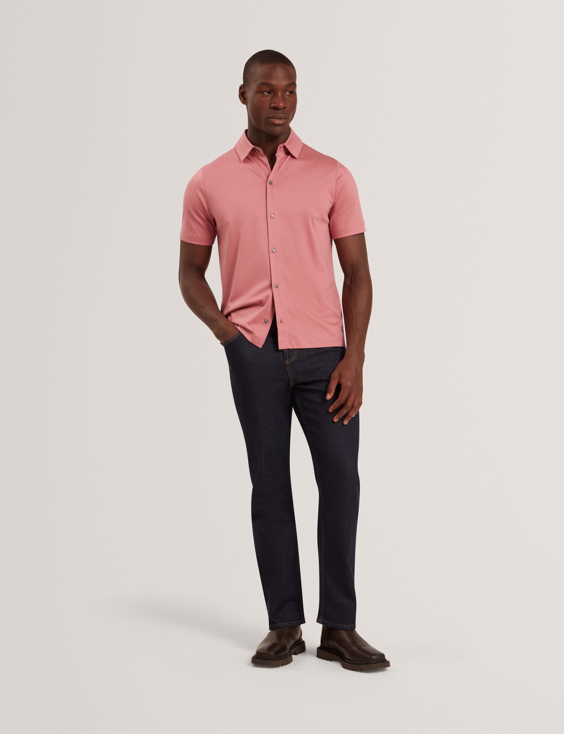 Ted Baker FILLIPP Soft Jersey Button-Through Polo Shirt
