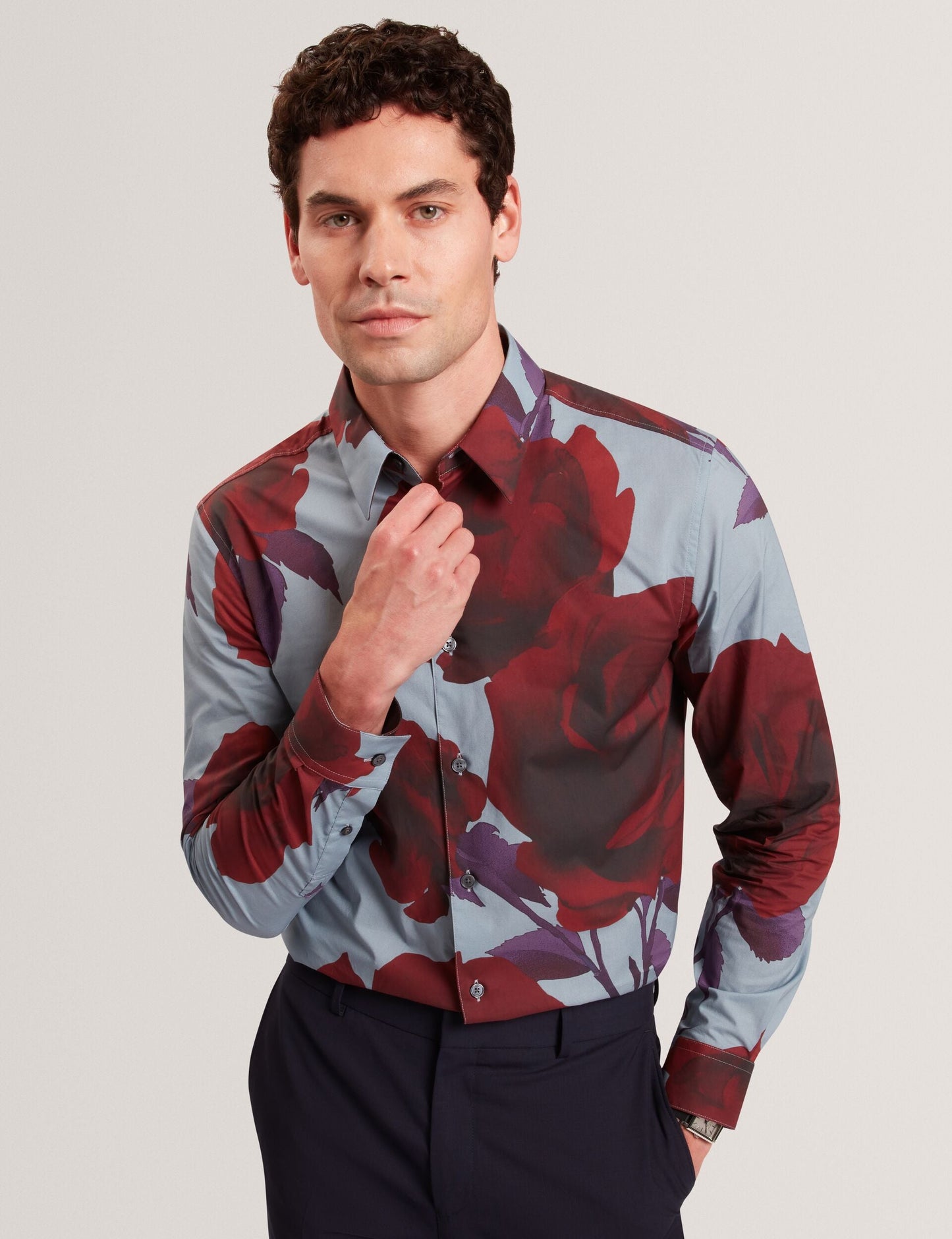 Ted Baker GIVIRA Rose Graphic Cotton Long Sleeve Shirt