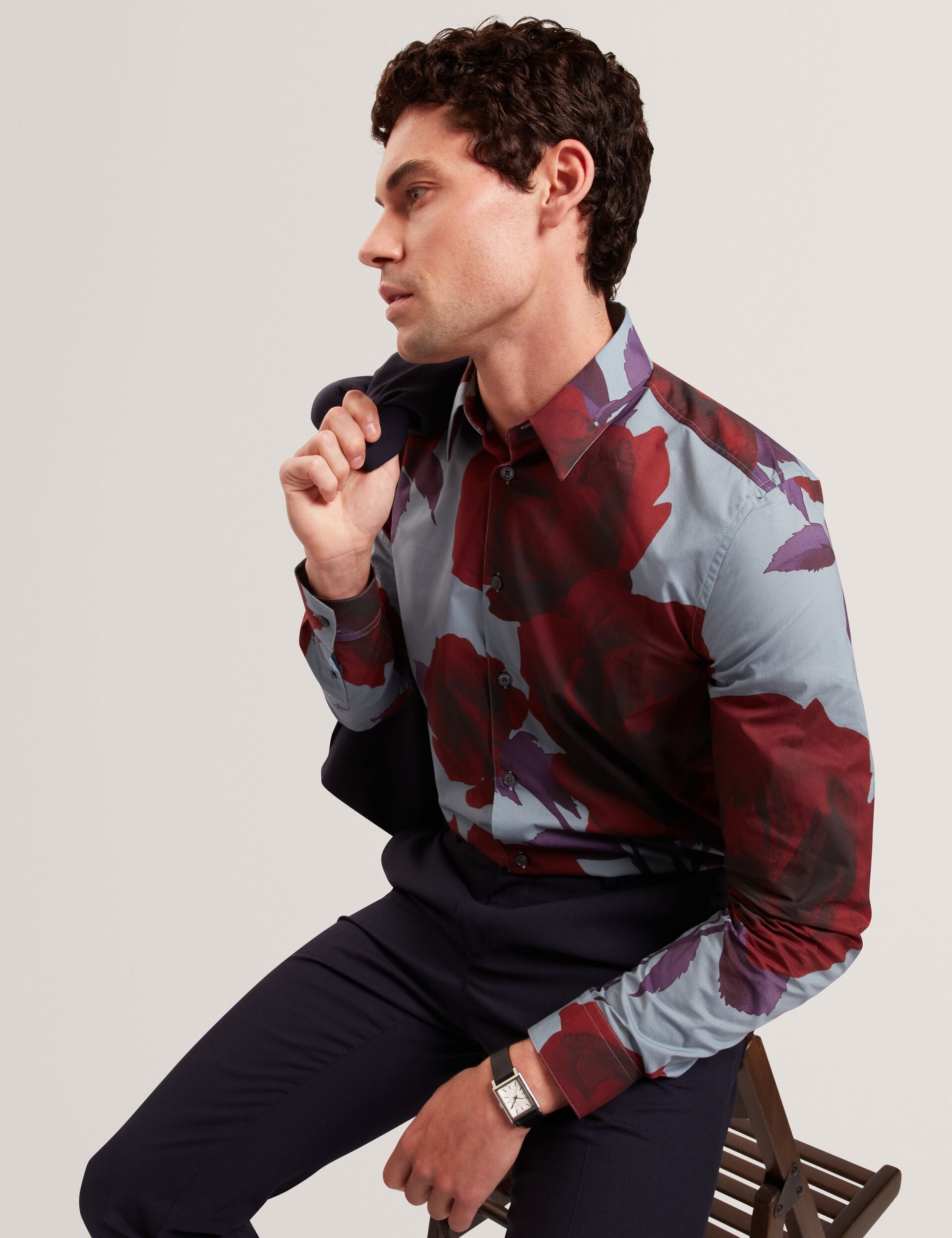 Ted Baker GIVIRA Rose Graphic Cotton Long Sleeve Shirt