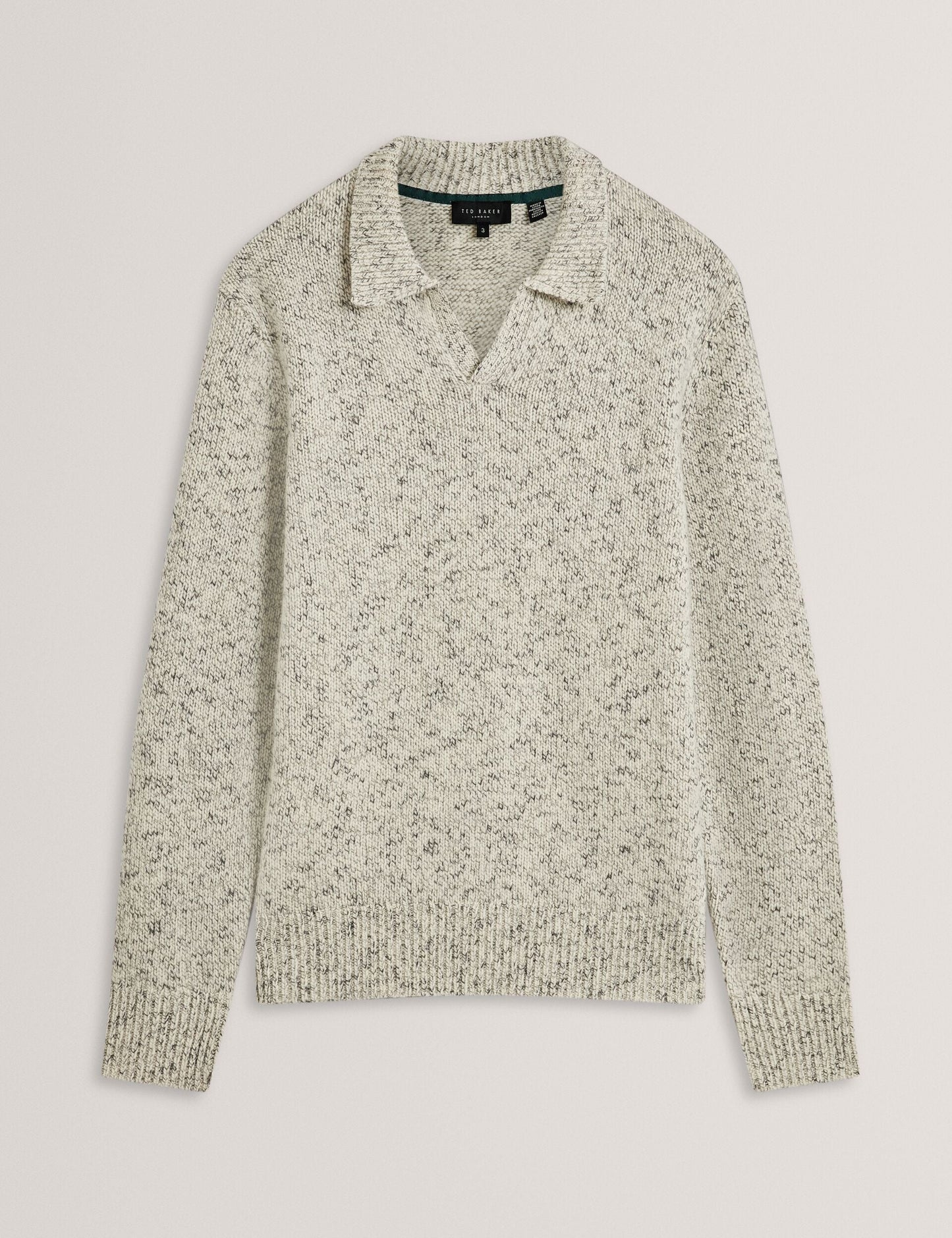 Ted Baker BERRETO Melange Knit Long Sleeve Polo Shirt