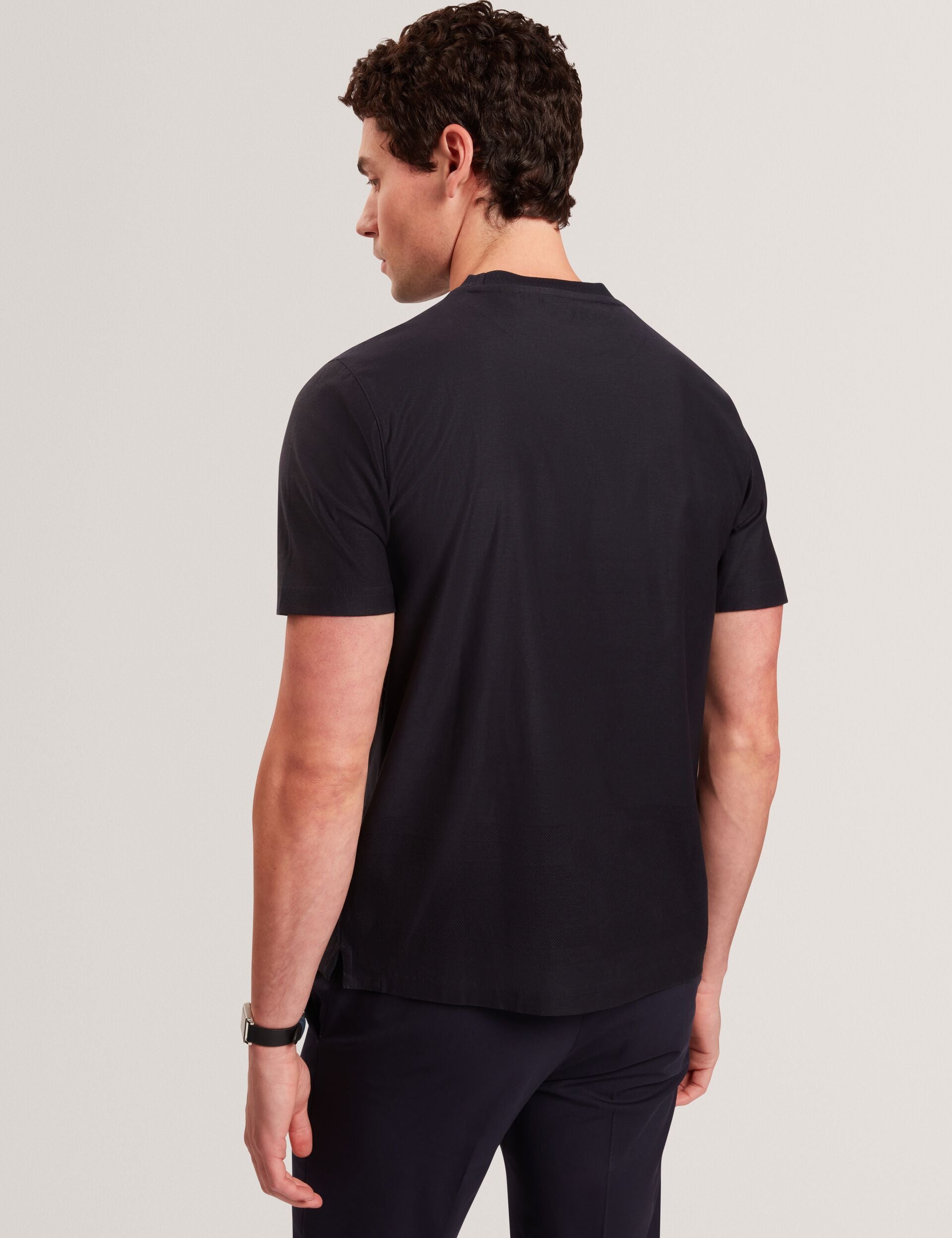Ted Baker KAELITH Textured Panel Cotton Short Sleeve T-Shirt