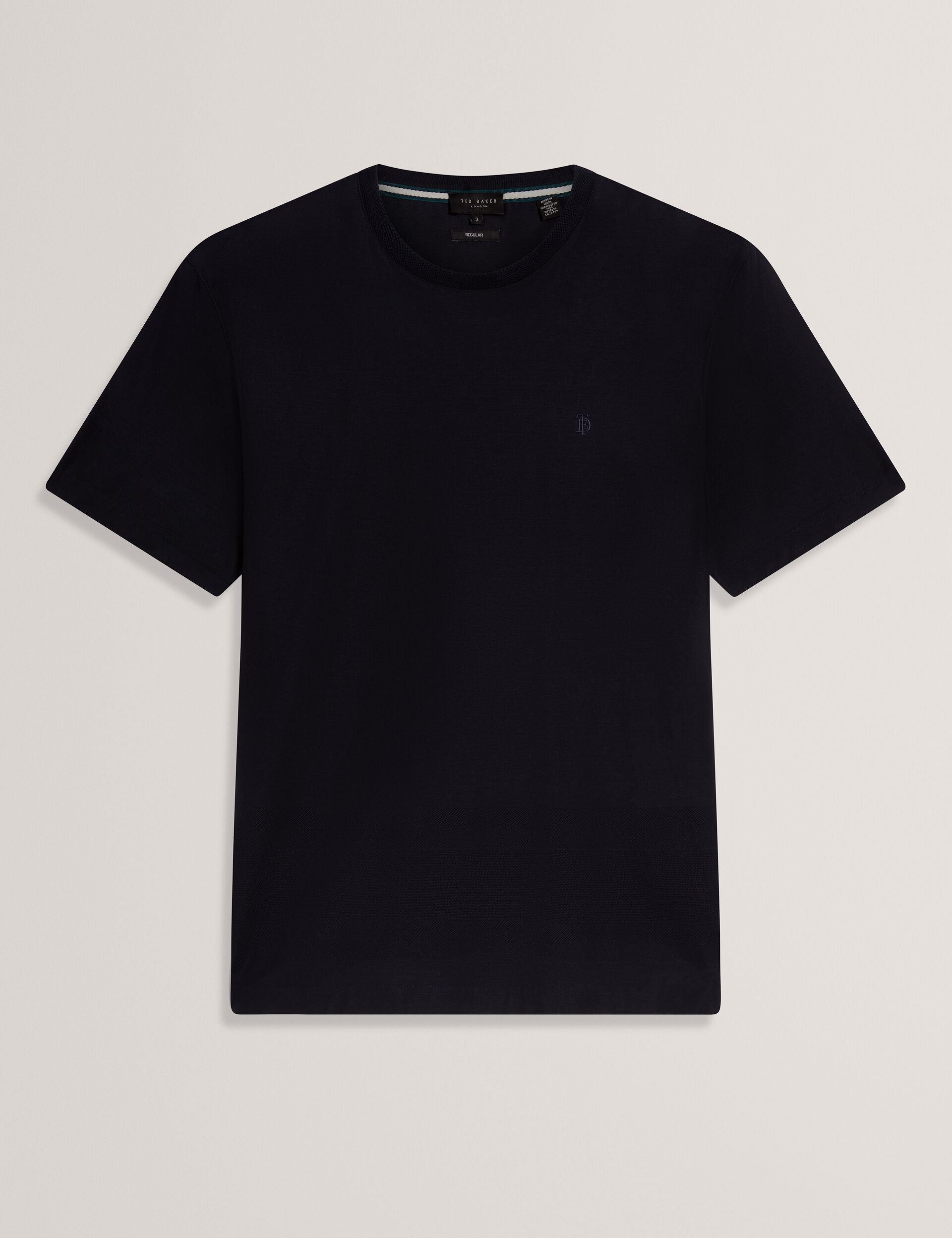 Ted Baker KAELITH Textured Panel Cotton Short Sleeve T-Shirt