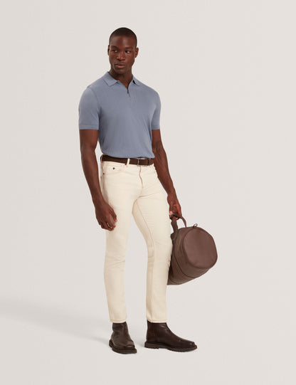 Ted Baker GIVRANS Silk Blend Knit Zip Neck Polo