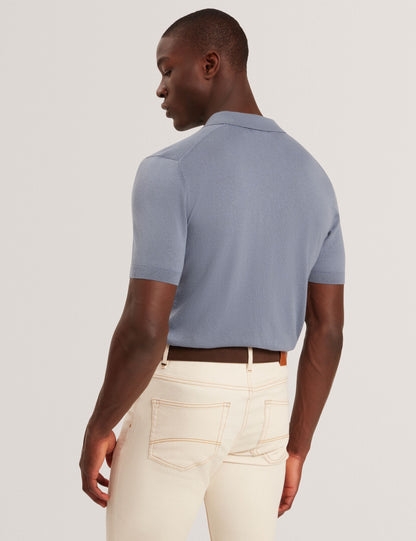 Ted Baker GIVRANS Silk Blend Knit Zip Neck Polo
