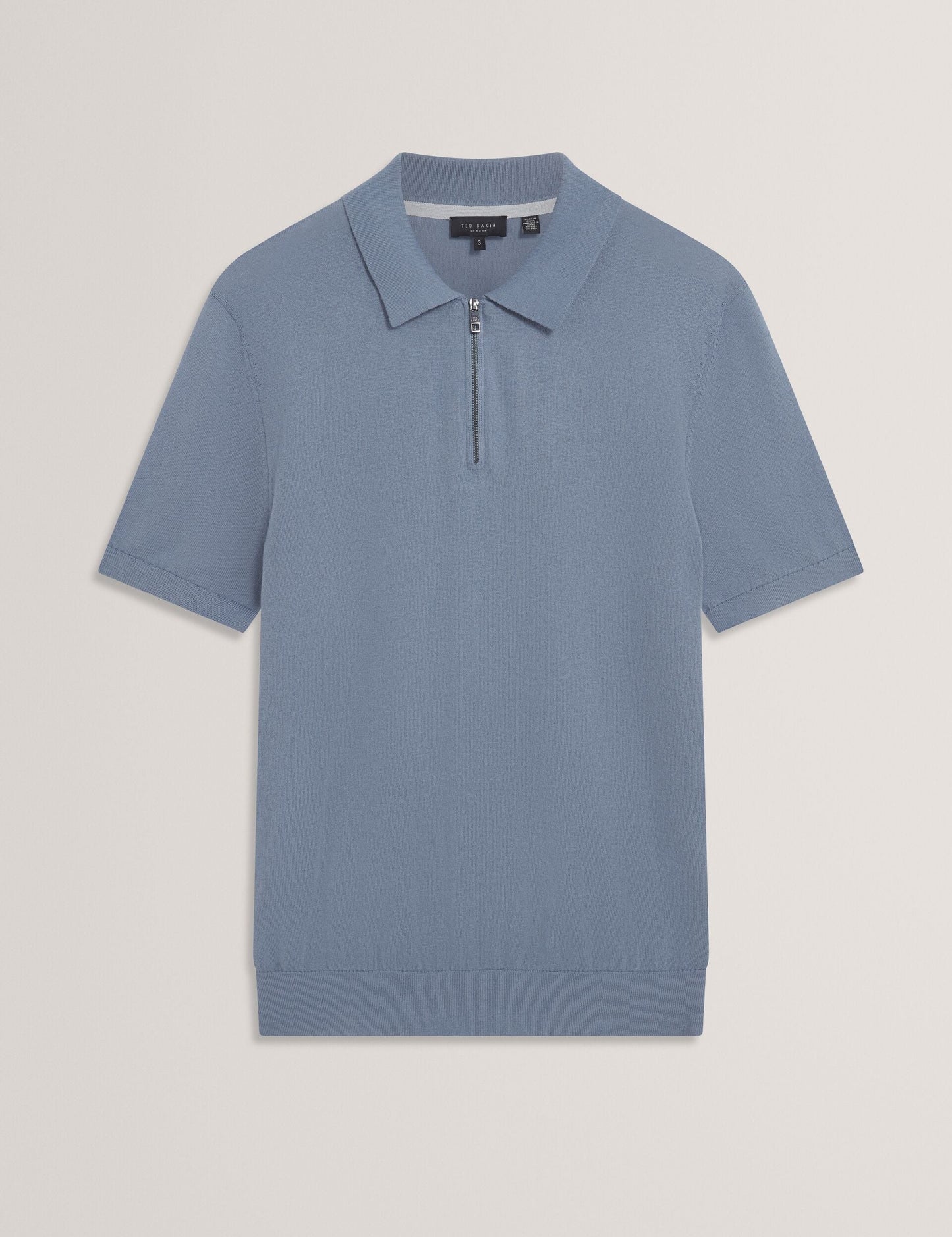 Ted Baker GIVRANS Silk Blend Knit Zip Neck Polo